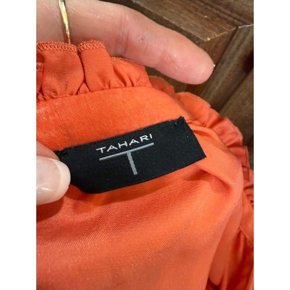 Women's Tahari Orange Long Sleeve Blouse XL - Picture 7 of 9